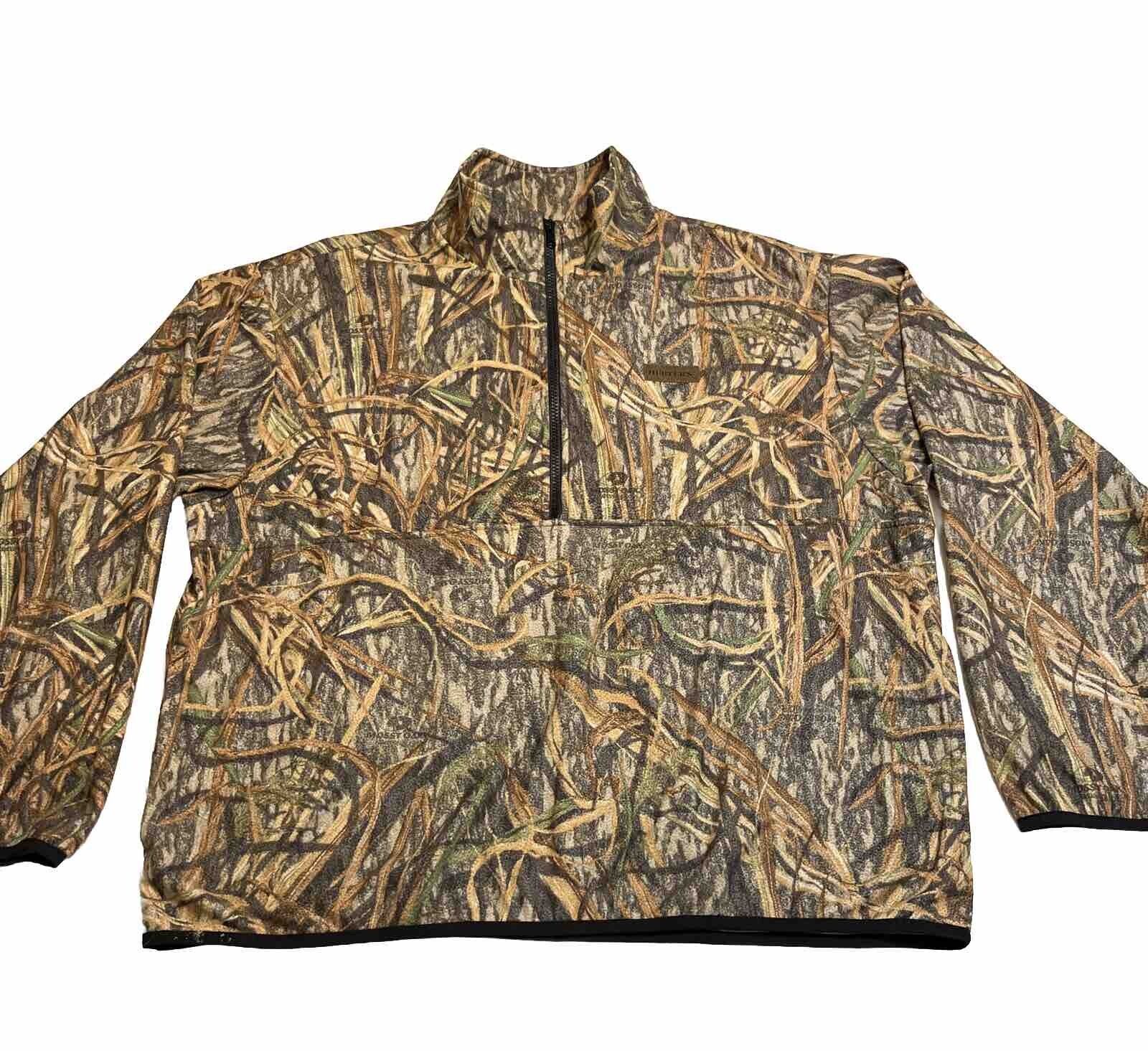 Vintage Cabela’s Camo Quarter Zip Pullover Sweatshirt size XL Reg Mossy Oak
