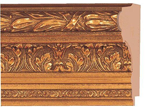 Picture Frame Moulding (Wood) 18Ft Bundle - Ornate Antique Gold Finish - 4