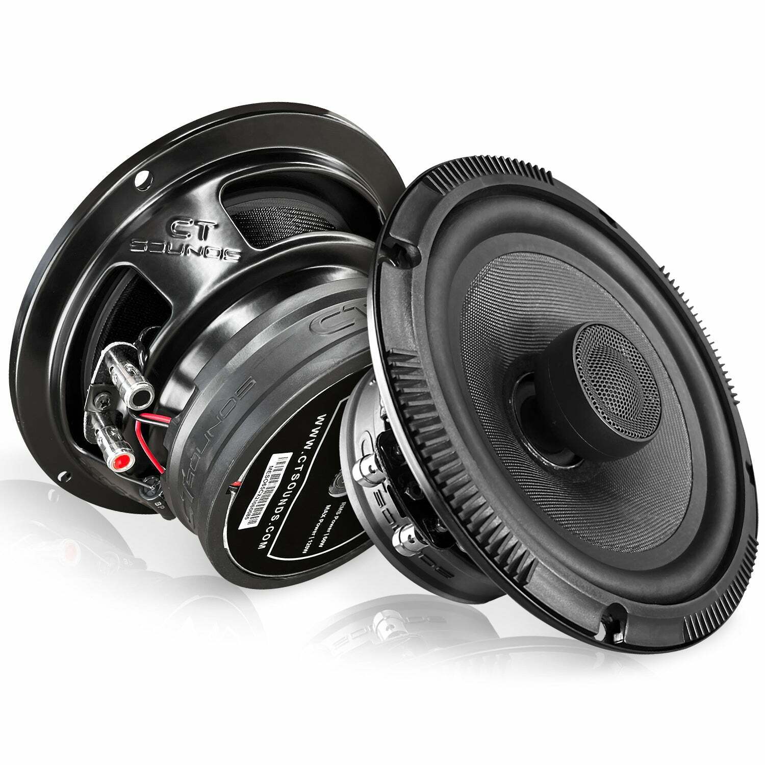 CT Sounds Meso 6.5” 300 Watt 2-Way Premium Coaxial Car Speakers, Pair