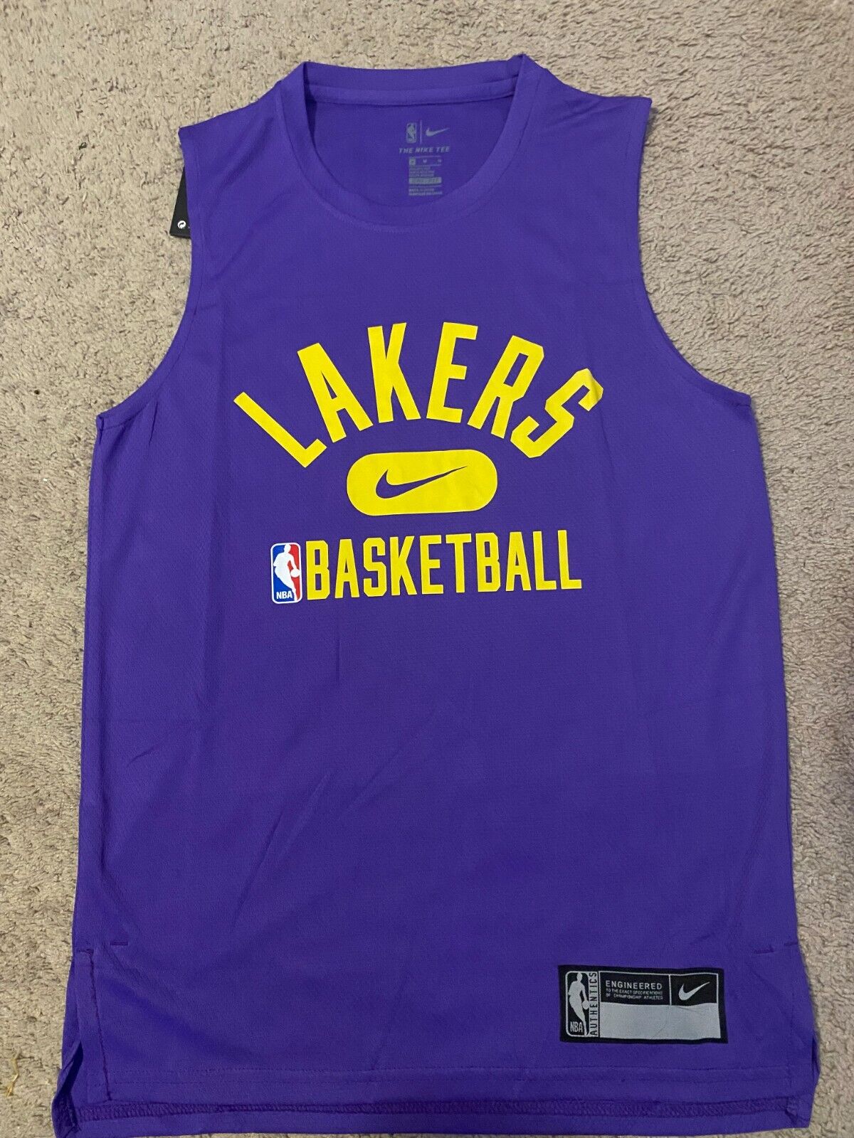 NEW PURPLE Nike NBA Los Angeles Lakers Player Issued Warm Up Practice Tank Top