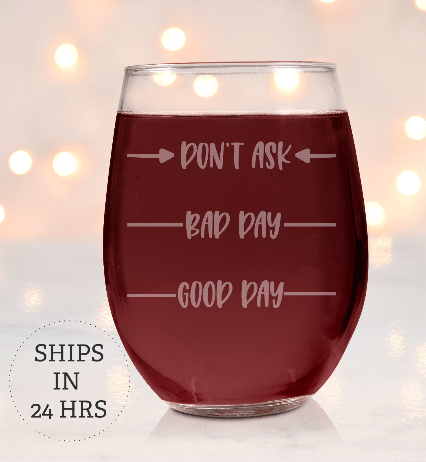 Engraved Funny Wine Glass, Etched Glass, Stemless Wine Glass