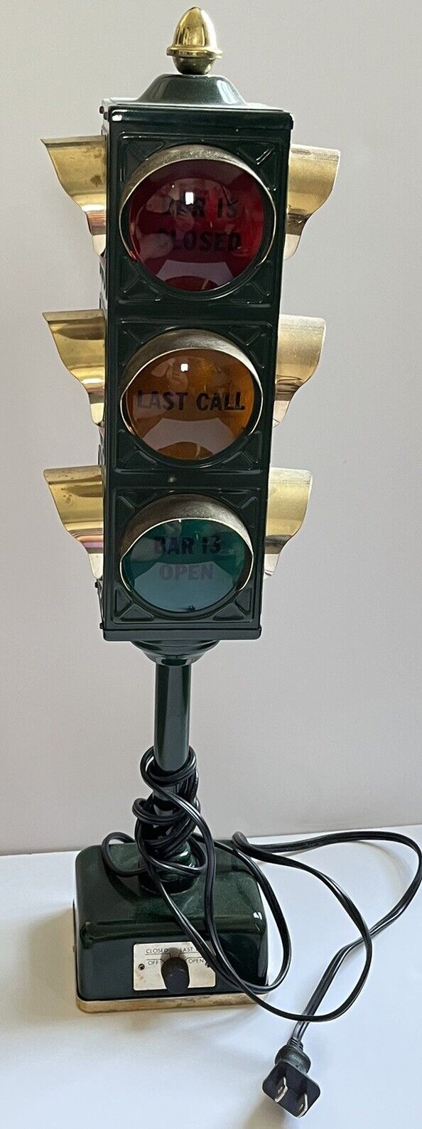VTG 1960s B&B Bar Lamp Stop Light Traffic Signal OPEN CLOSED LAST CALL MAN CAVE