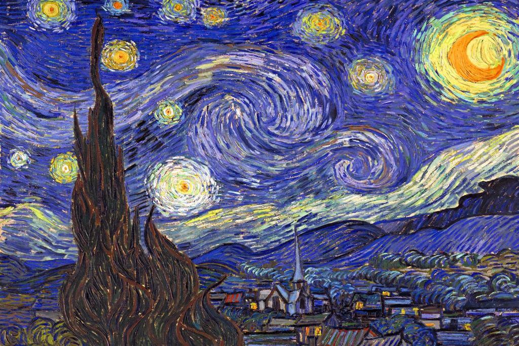 Vincent van Gogh The Starry Night Vibrant Fine Art Print Poster 36x24