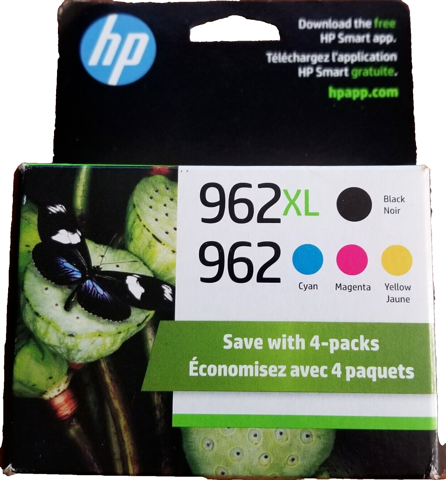 New Genuine HP 962XL 962 Black Color Ink Cartridges (No Box) Exp. 2025