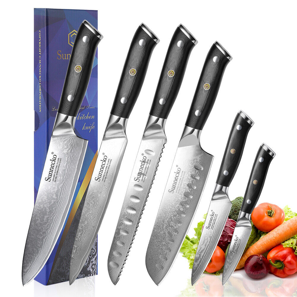 6PCS knife Set Japanese Chef Knife Set Damascus Steel Meat butcher Slicer Tool