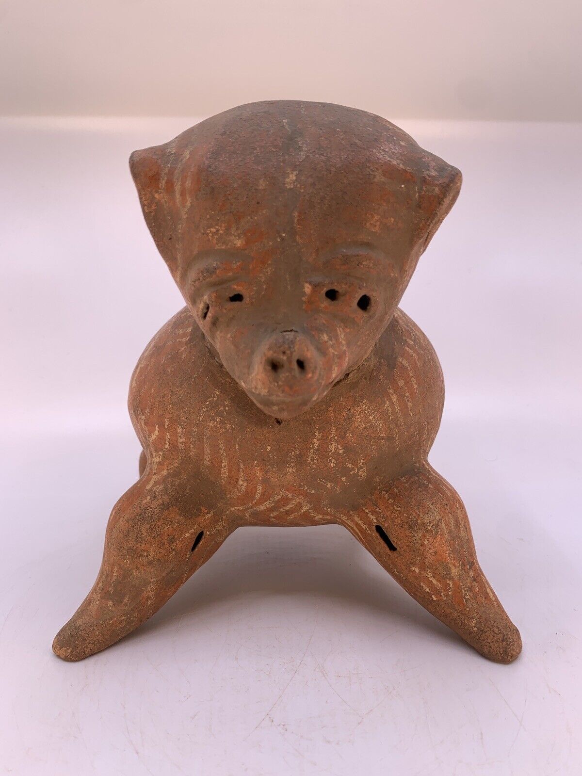 Pre Columbian, Authentic Artifact, Ceramic/Pottery, Bi-chrome,  Dog Vessel