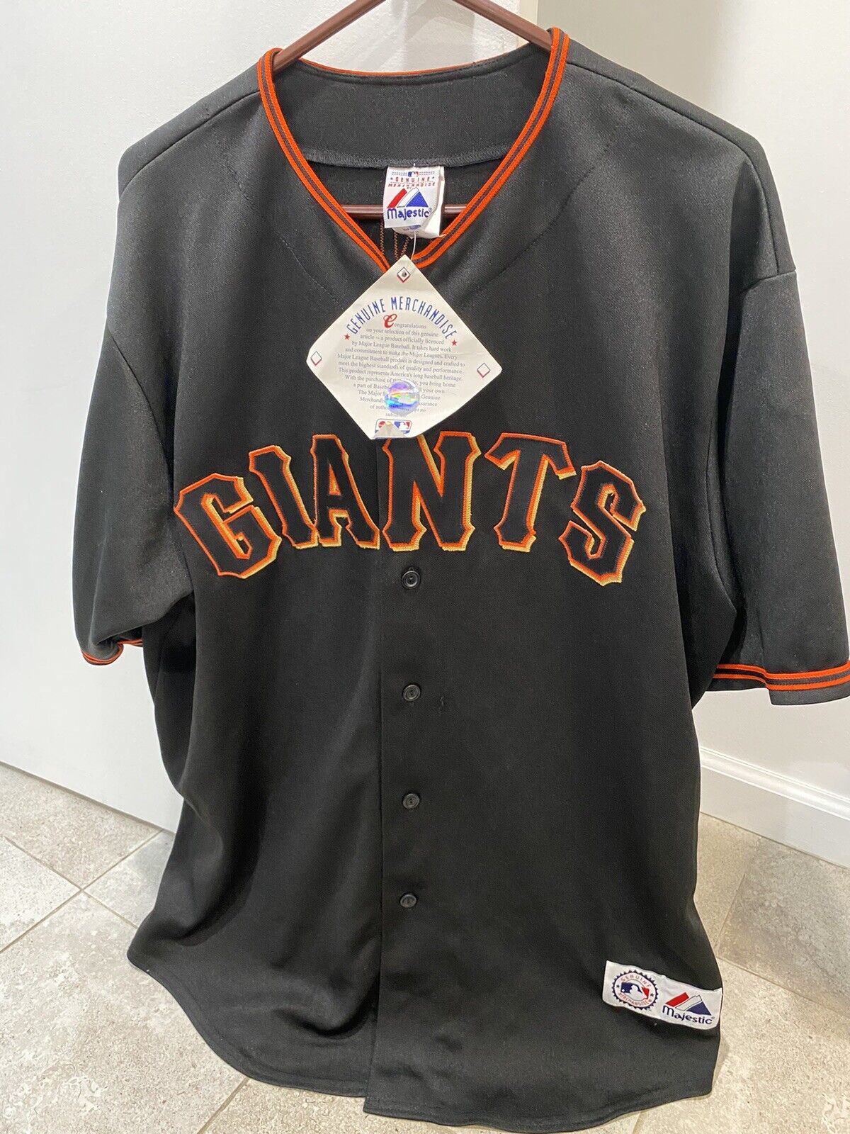 NWT BARRY BONDS SAN FRANCISCO GIANTS JERSEY #25 BLACK SEWN ON MAJESTIC AUTHENTIC
