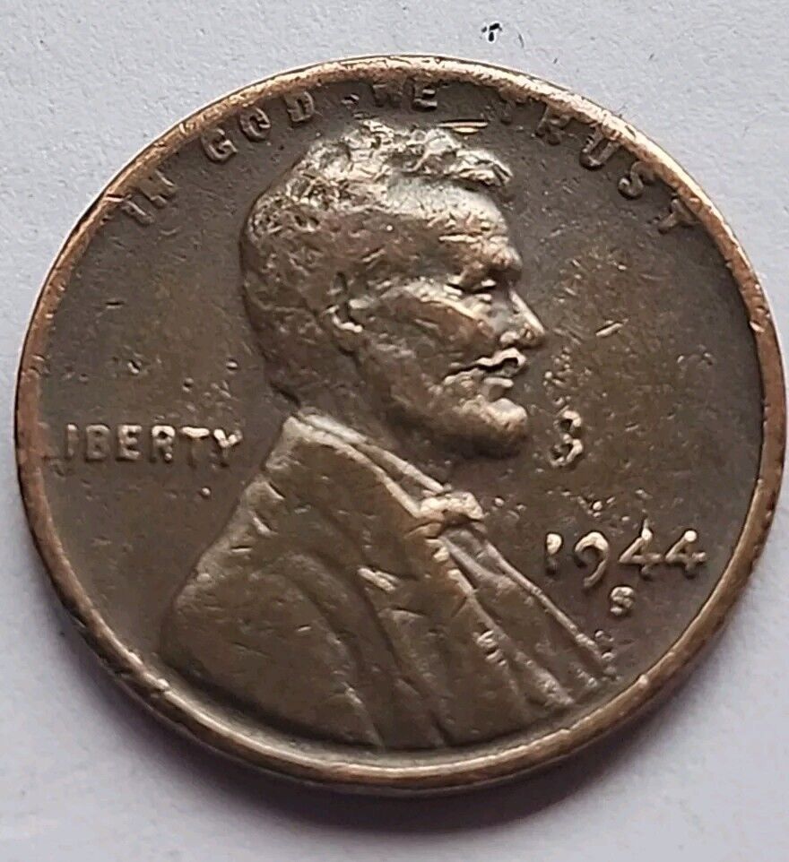 1944 S Lincoln Wheat Cent Major Die Errors On Face 1c Penny FREE SHI P789