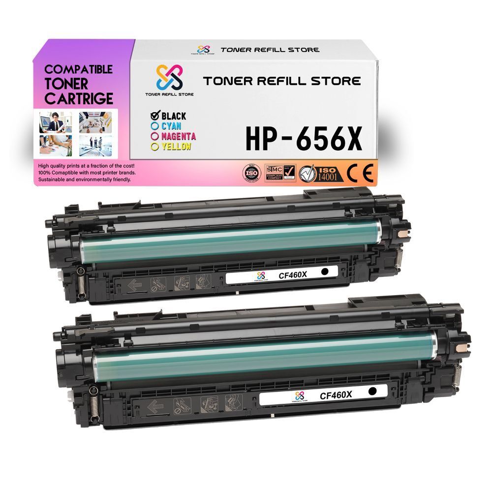 2Pk TRS 656X Black HY Compatible for HP LaserJet M652 M653 Toner Cartridge