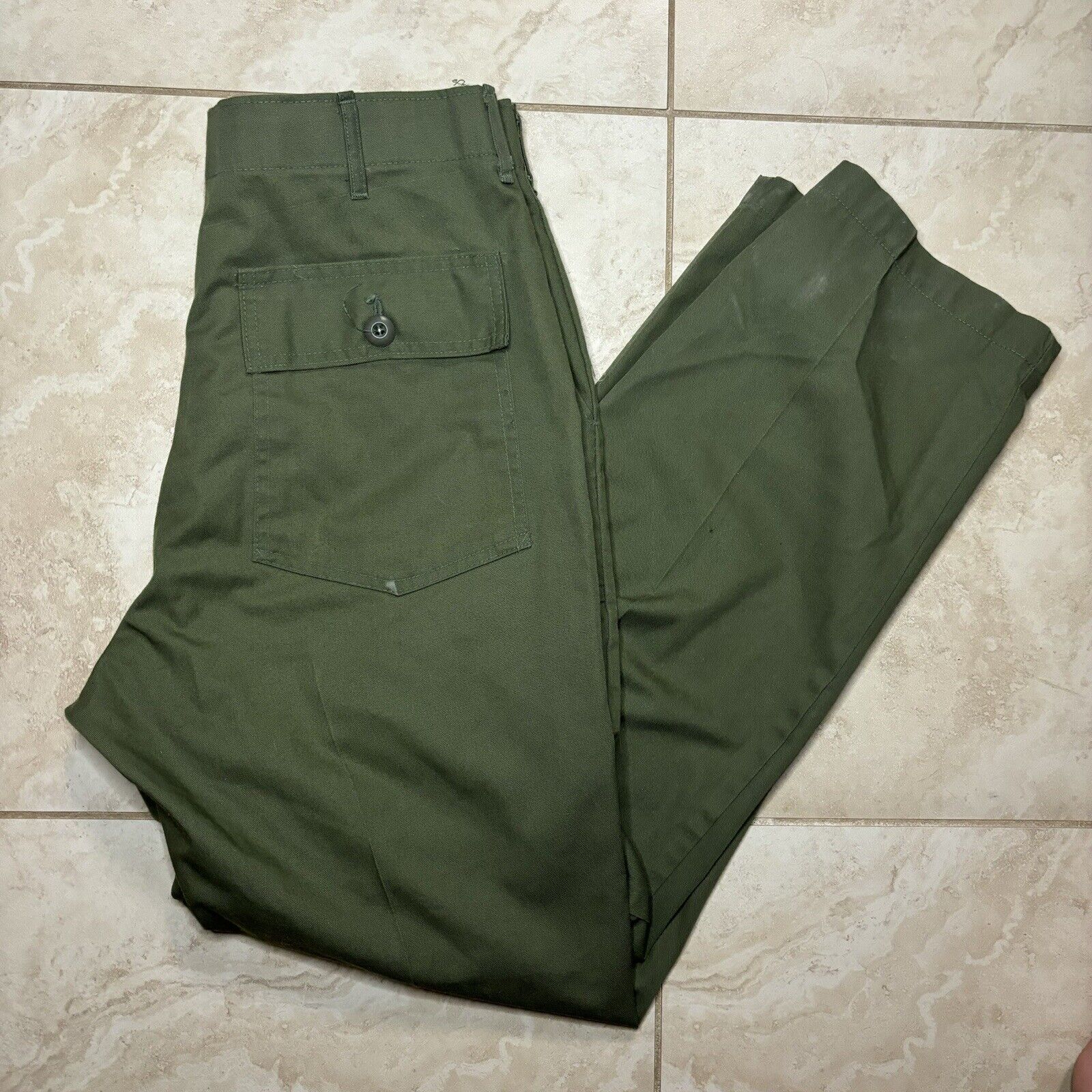 vintage 1970s Vietnam OG-507 Military Olive Green Utility Pants mens 31x34