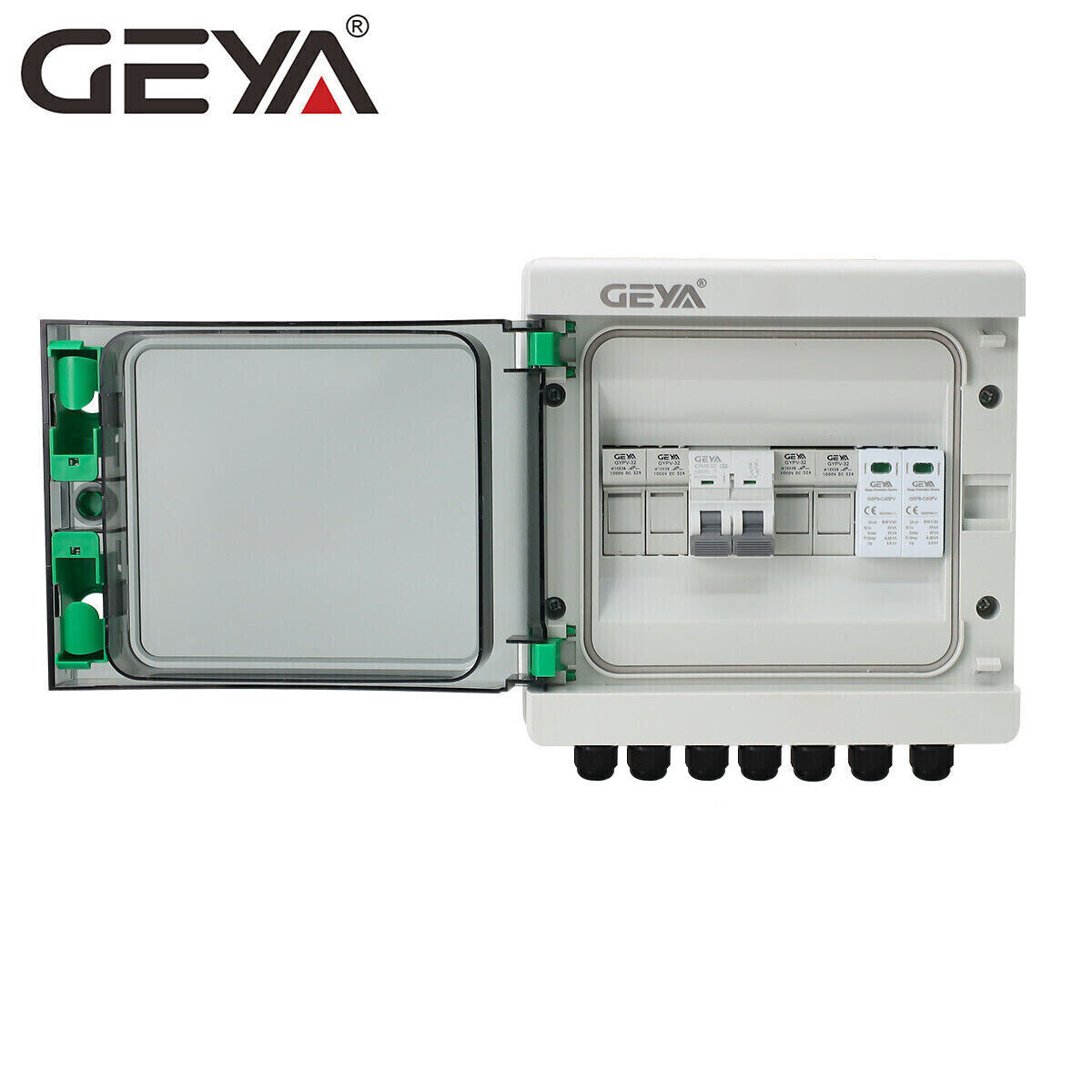 GEYA Solar PV Combiner Box Plastic 15A 2string 500VDC IP65 Solar Panel US Stock