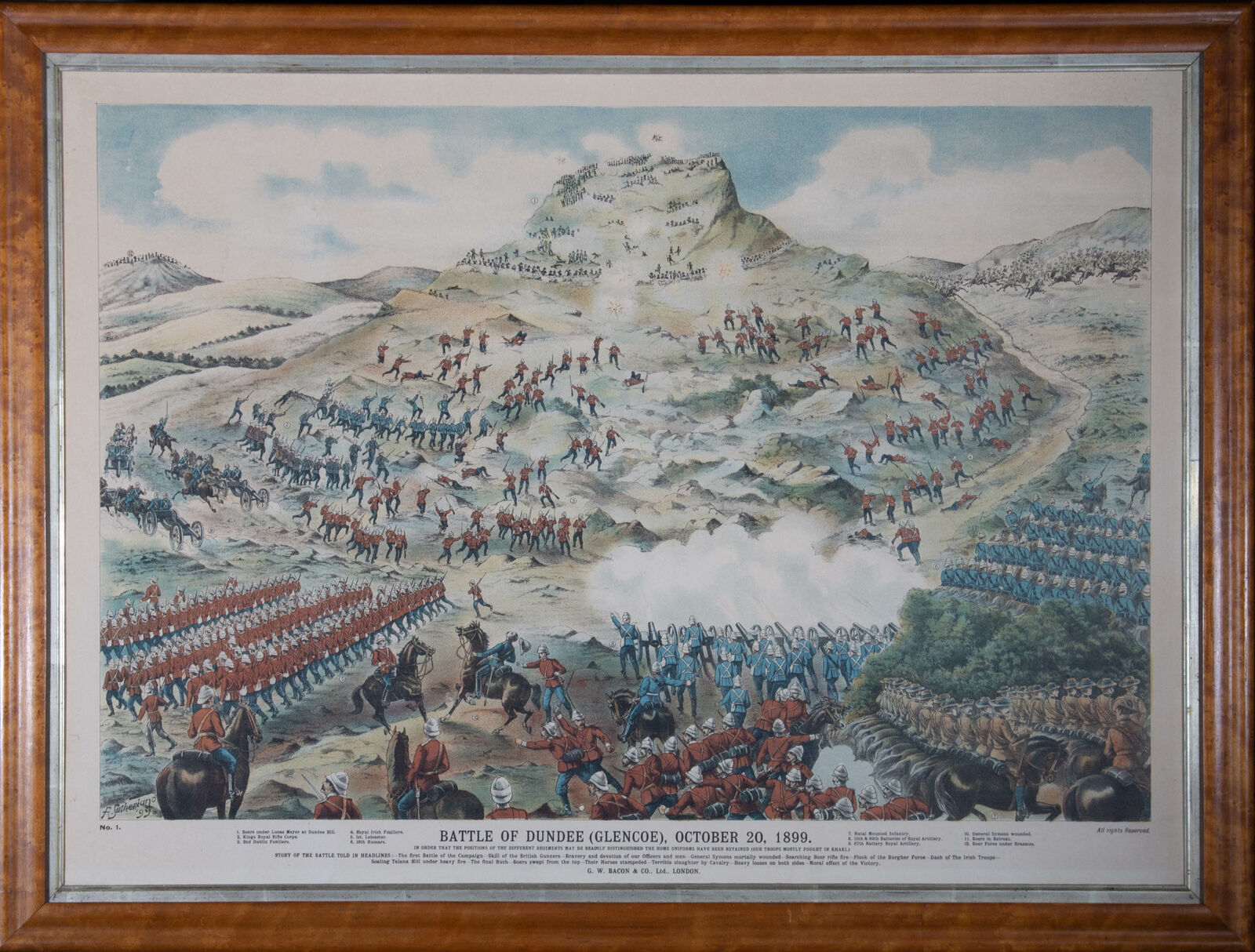 After A. Sutherland - Early 20th Century Chromolithograph, Battle of Talana Hill