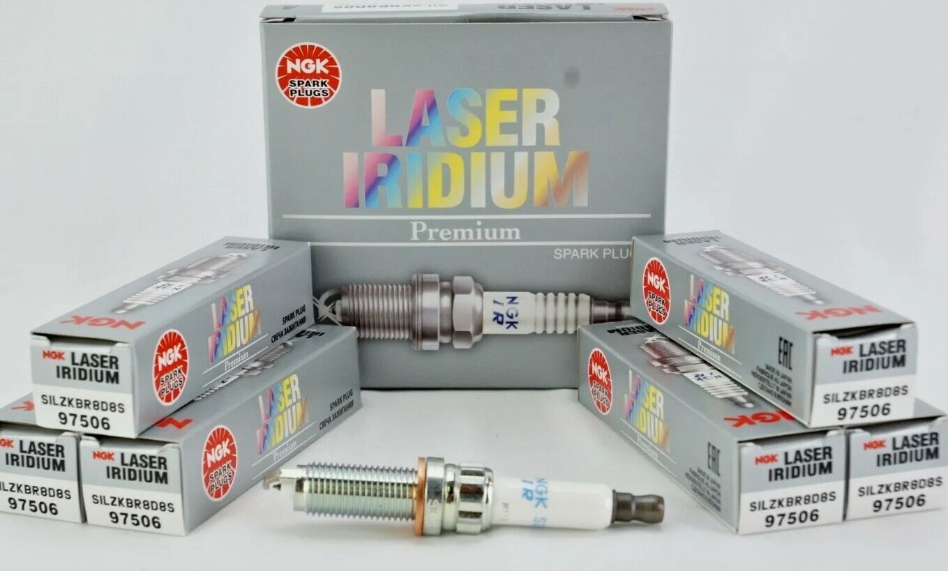 Set of 6 NGK 97506 - Laser Iridium Spark Plugs SILZKBR8D8S-Fast Shipping