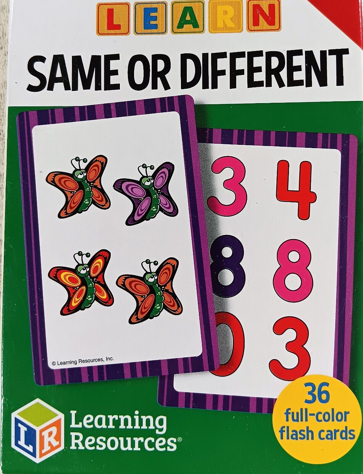 Learn Same or Different 36 Full Color Flash Cards by Learning Resources