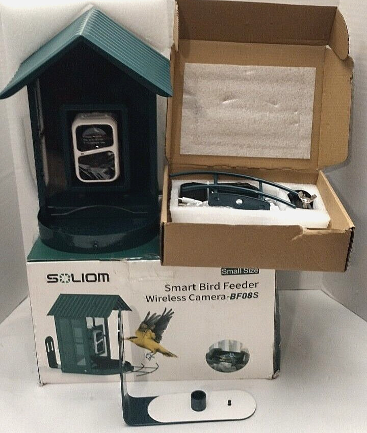 SOLIOM BF08S Smart HD Video Camera Bird Feeder Solar Panel &  WiFi Connection