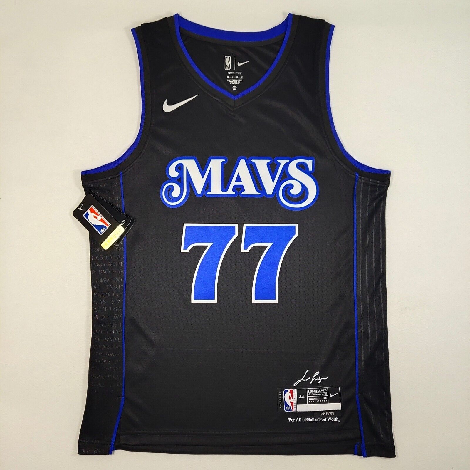 Luka Doncic Jersey #77 City Edition Black Embroidery