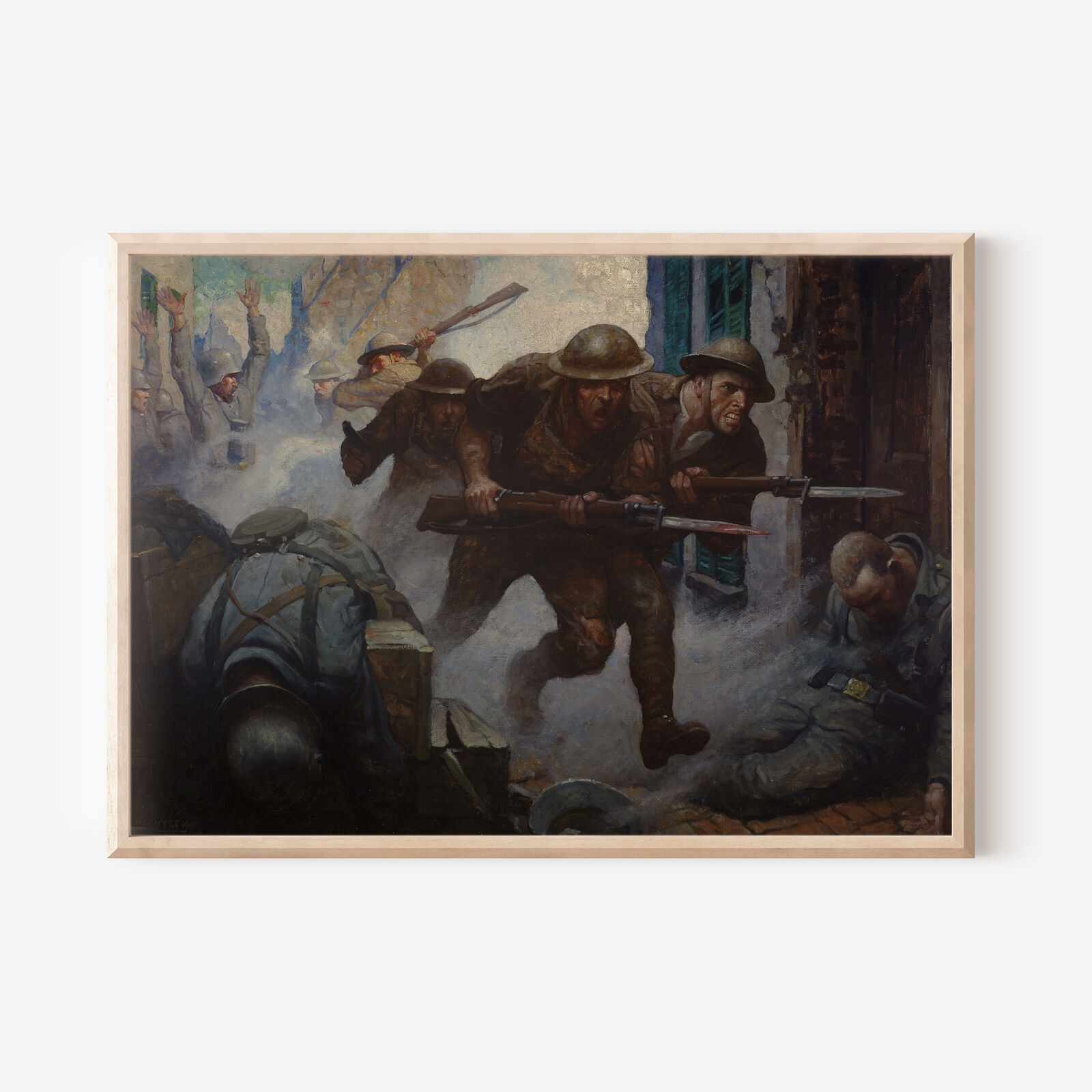 N. C. Wyeth - American Doughboys at Chateau Thierry - Poster Art Print, Painting