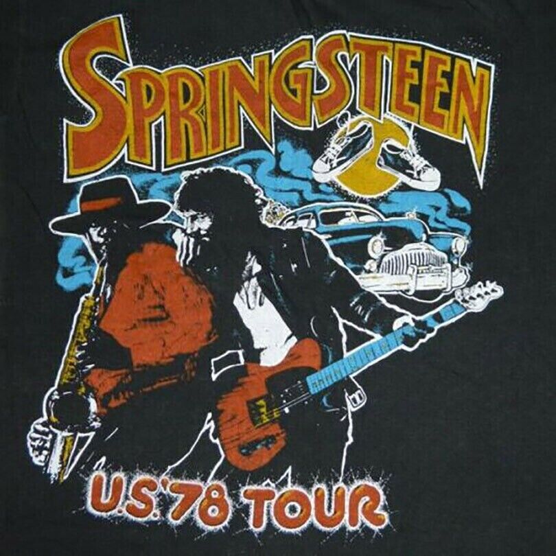 Vintage BRUCE SPRINGSTEEN 1978 Tour Black All Size T-Shirt Gift Fans Music