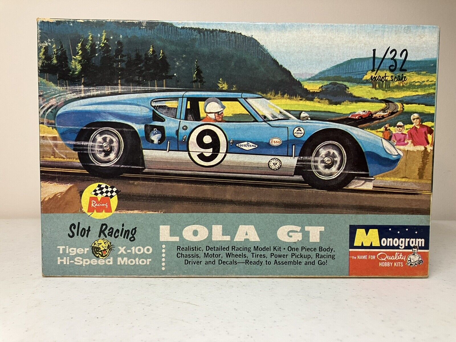Monogram Lola GT Slot Car and Controller