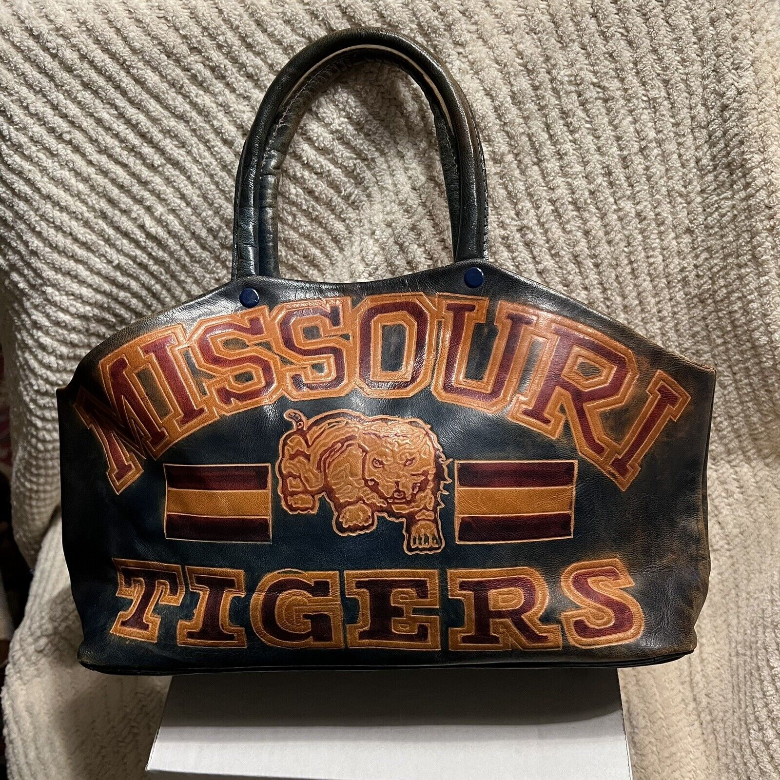 Vintage University of Missouri Tigers Leather Purse/Handbag