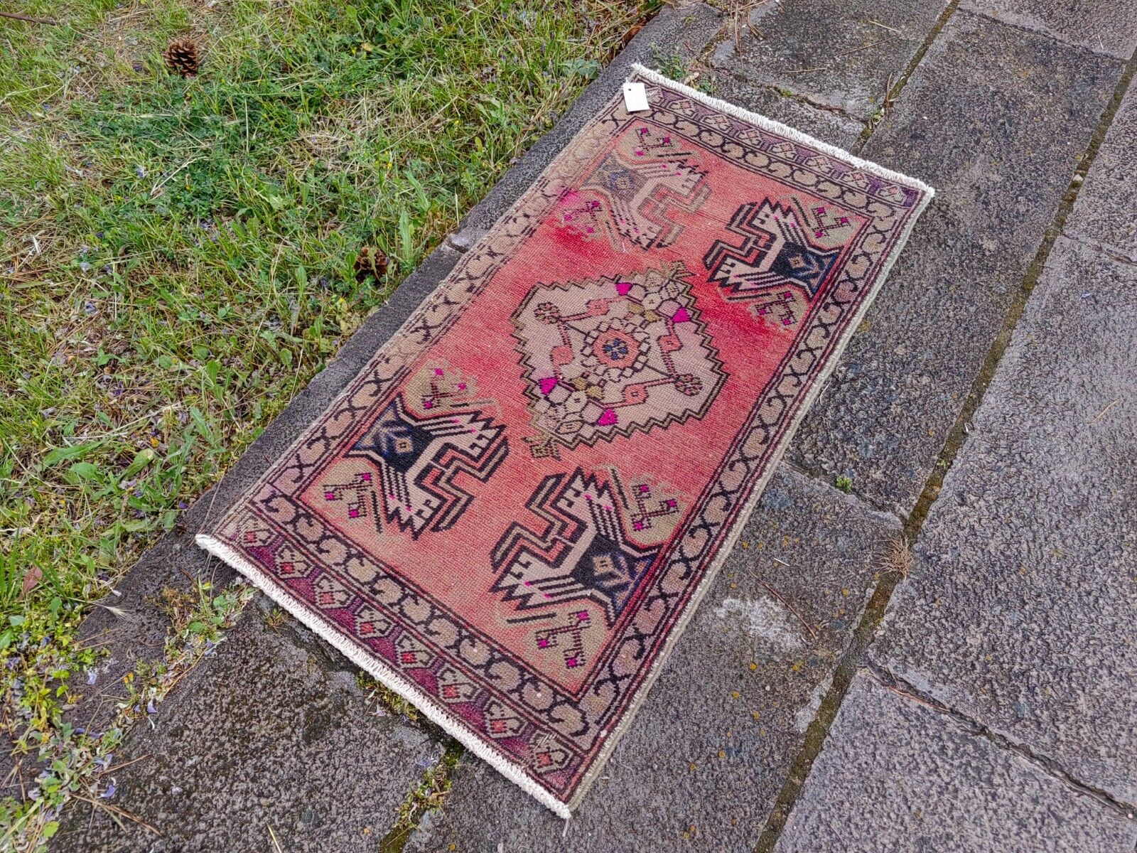 Oushak Runner Vintage Turkish Kilim Rug Decorative Handmade Oriental Wool Carpet