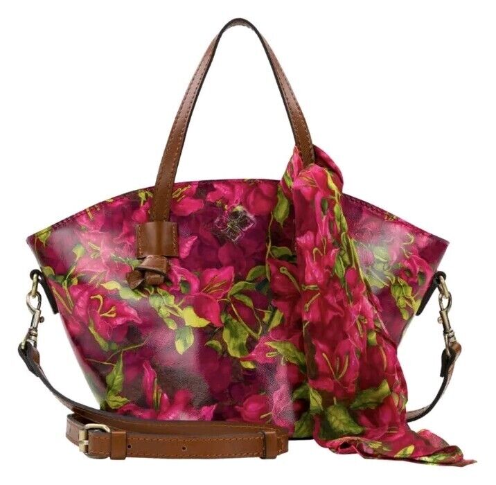 Patricia Nash Corallina Leather Floral Convertible Tote Bag & Scarf-Bouganvillea