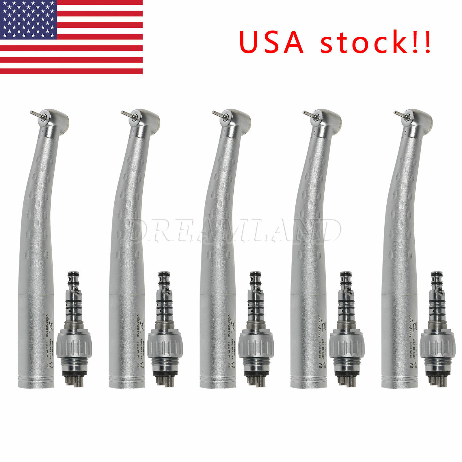 5 X Dental High Speed Handpiece with 4 H Coupler Swivel