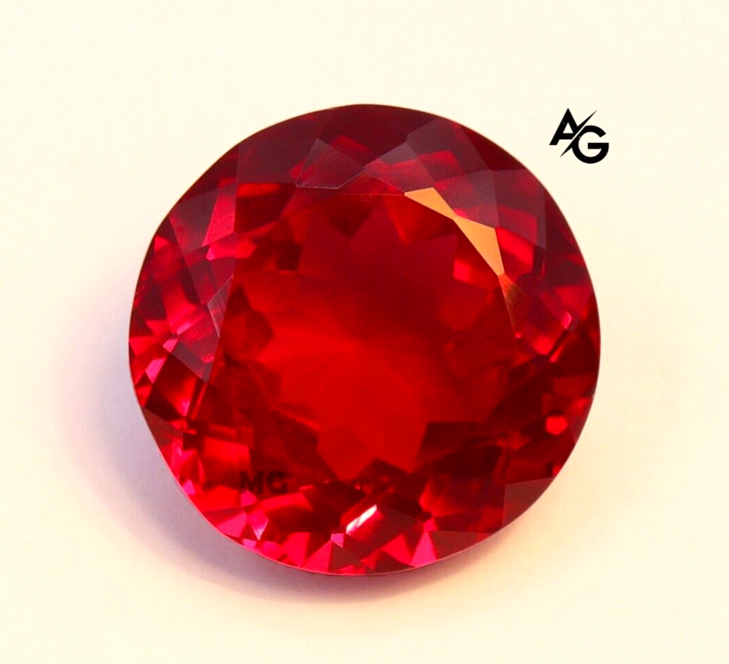 GIE Certified Natural Mozambique Red Ruby Round Shape Gemstone 30.20 Cts