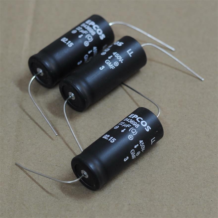 2pcs EPCOS 16*40mm 22uf 450v Axial Horizontal Audio Fever Electrolytic Capacitor