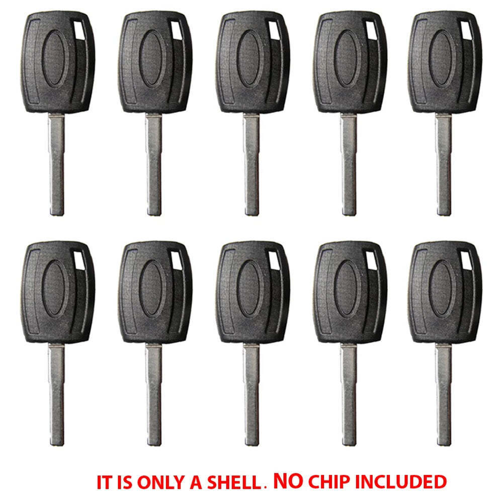 Key Shell Case Compatible with Ford Uncut Blade Non Chip HU101T17 (10 Pack)