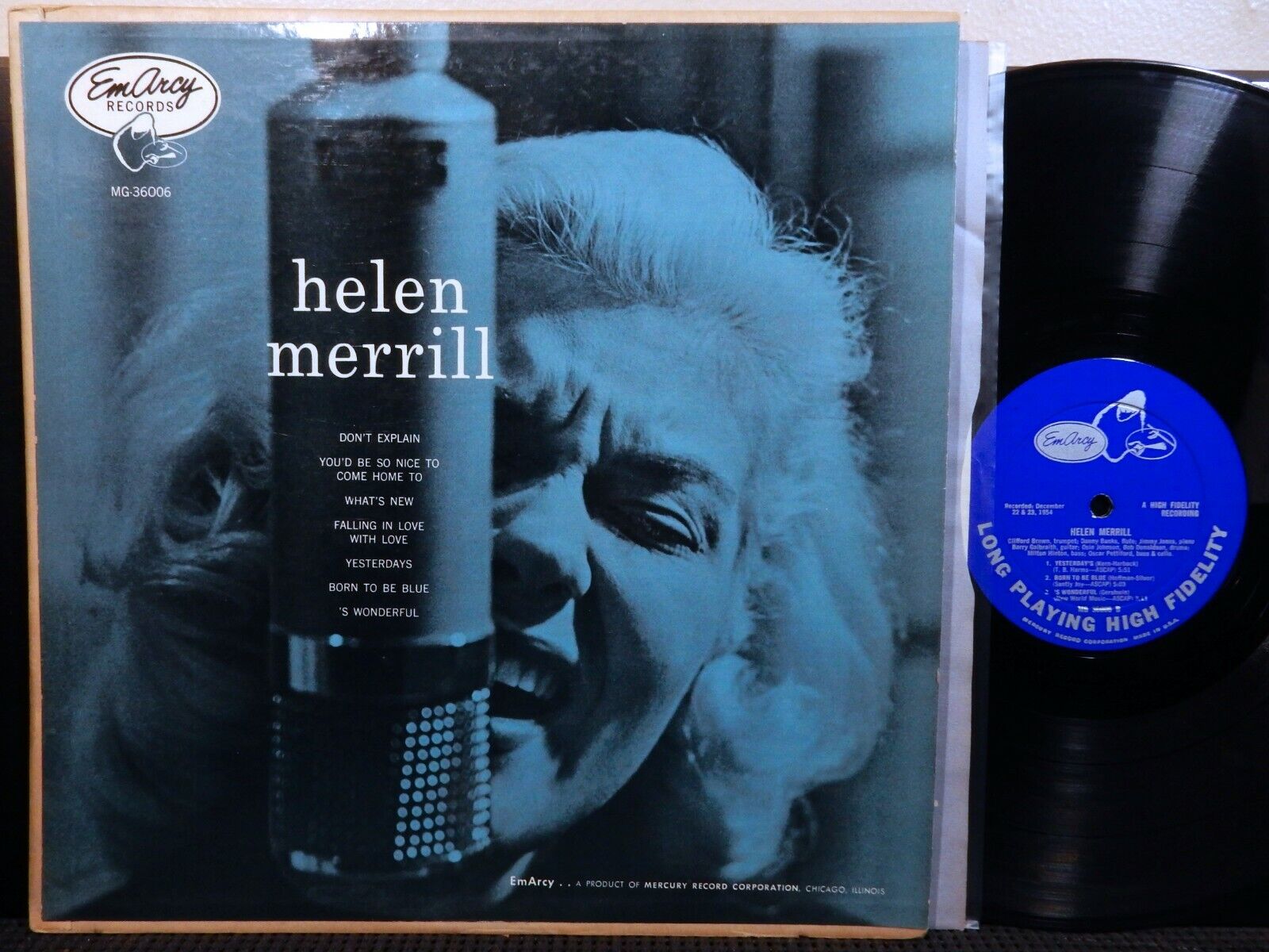 HELEN MERRILL LP EMARCY MG 36006 MONO DG 1955 Jazz QUINCY JONES CLIFFORD BROWN