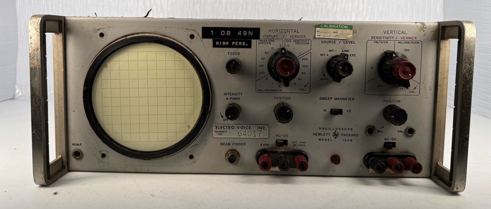 Hewlett Packard Oscilloscope Model 120B Parts Only Vintage Tube READ