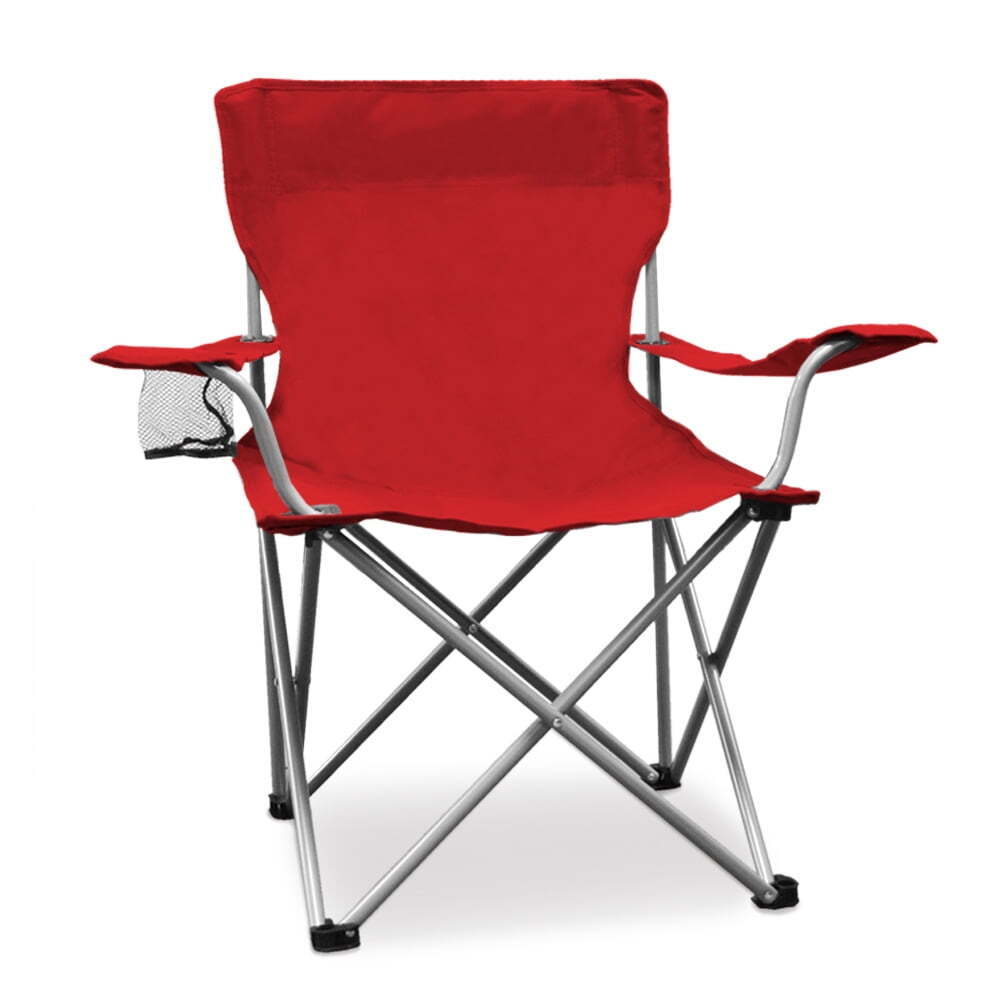 Folding Steel Beach Chair Red