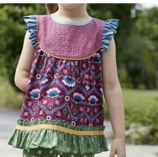 Girls Matilda Jane size 2 Art Museum Tunic Purple Floral Moments for You 