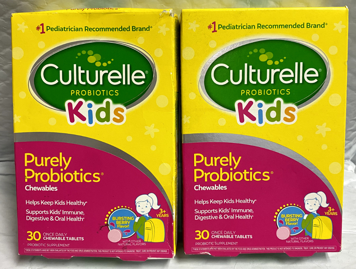 2PCS Culturelle Kids Chewable Daily Probiotic for Kids – Natural Berry. EXP:2025