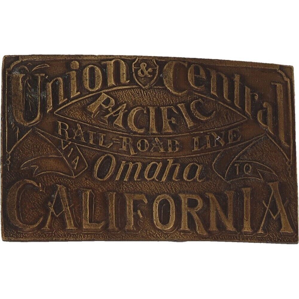 Union Central Pacific Line Railway Railroad California 1970s Vintage Belt Buckle