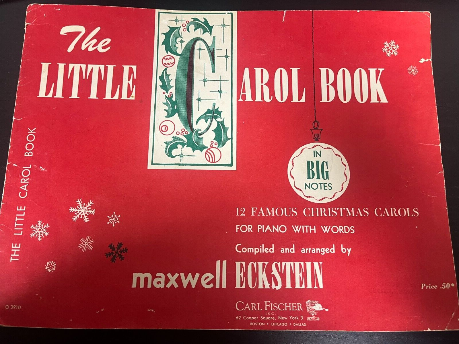 The Little Carol Book In Big Notes 1954 Paperback Maxwell Eckstein