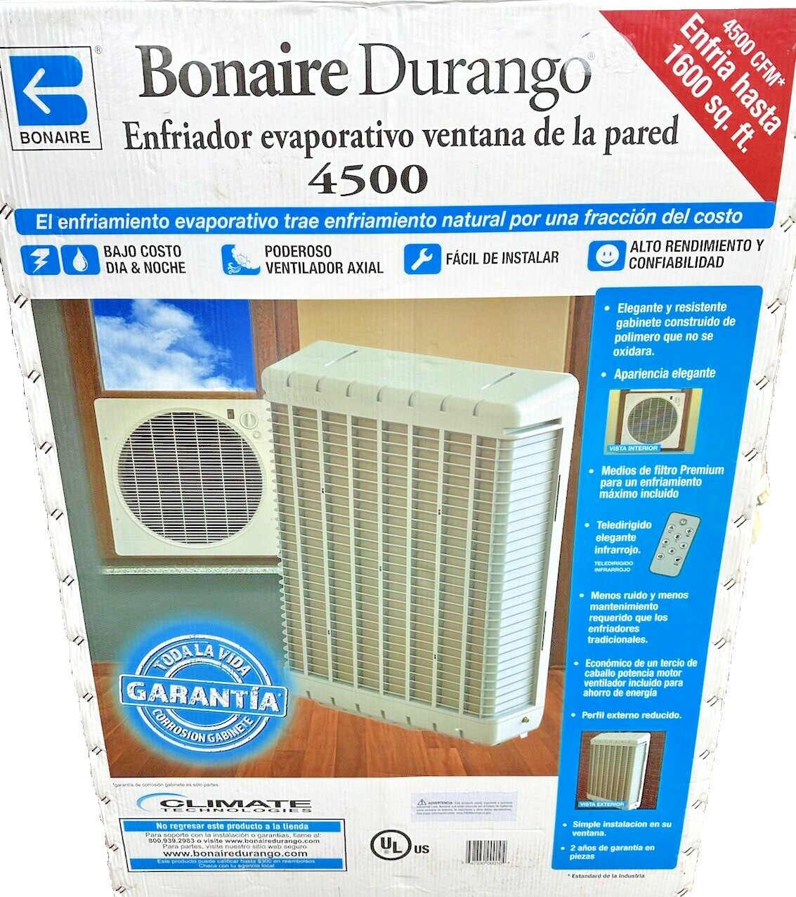 Bonaire Durango 4500 CFM Window Evaporative Air Cooler