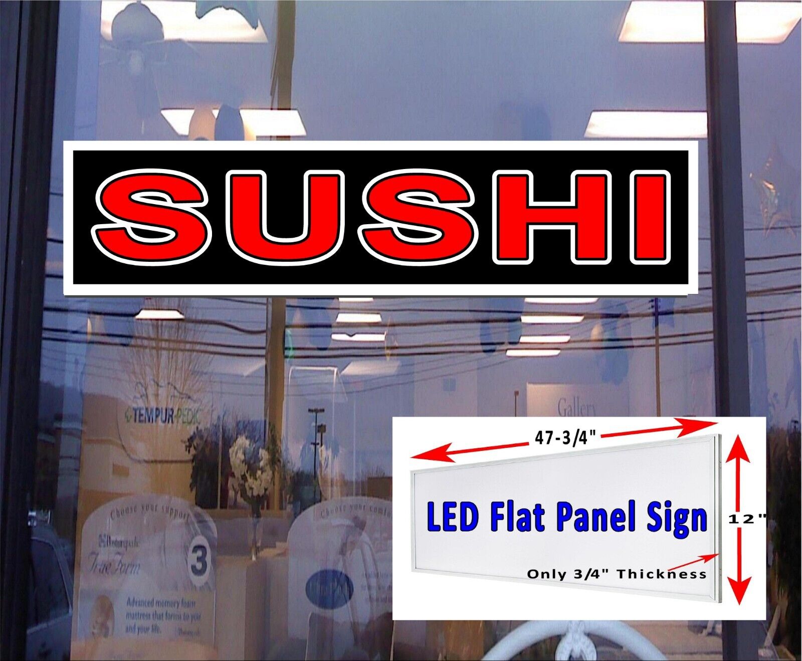 SUSHI LED flat panel Light box window sign 48\