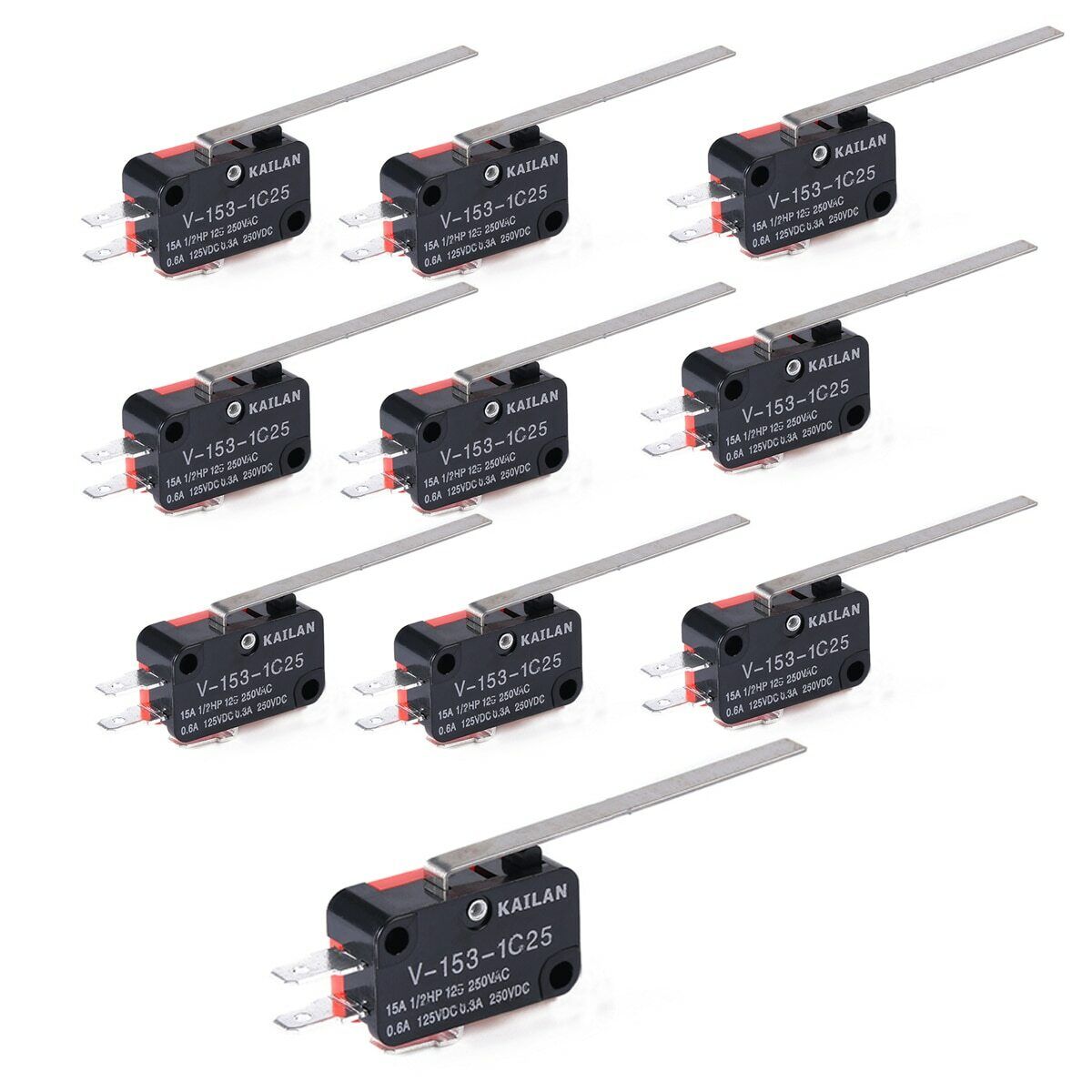 10pcs V-153-1C25  Lever Type SPDT Micro Switch Limit Switch USA SELLER  Free s/h