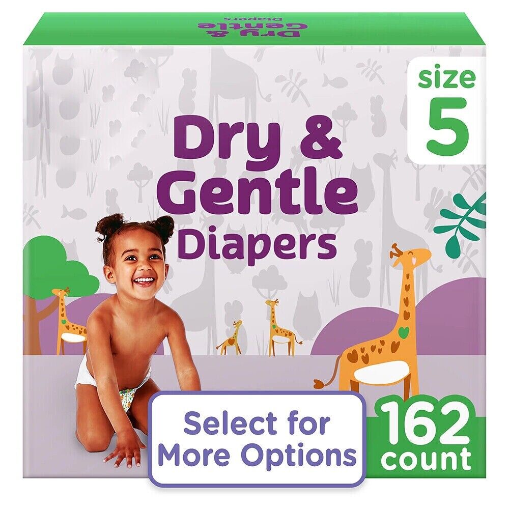 Dry & Gentle Diapers Size 7, Wetness Indicators, 120 Count