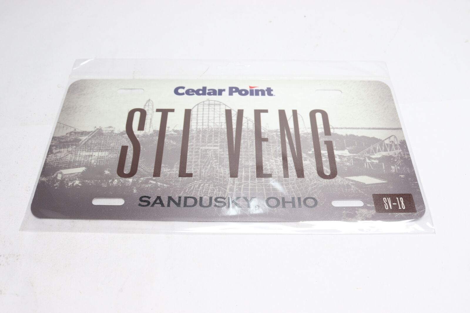 BULK DISCOUNT | Cedar Point Sandusky Ohio License Plate Grey and Black SV-18
