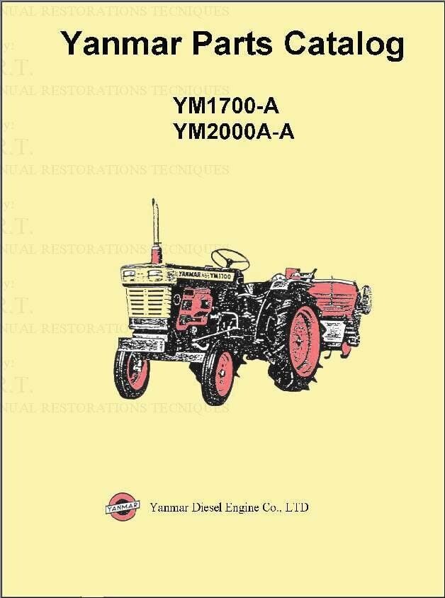 1700 2000 Tractor Service Parts Manual Fits Yanmar YM1700-A YM2000A-A