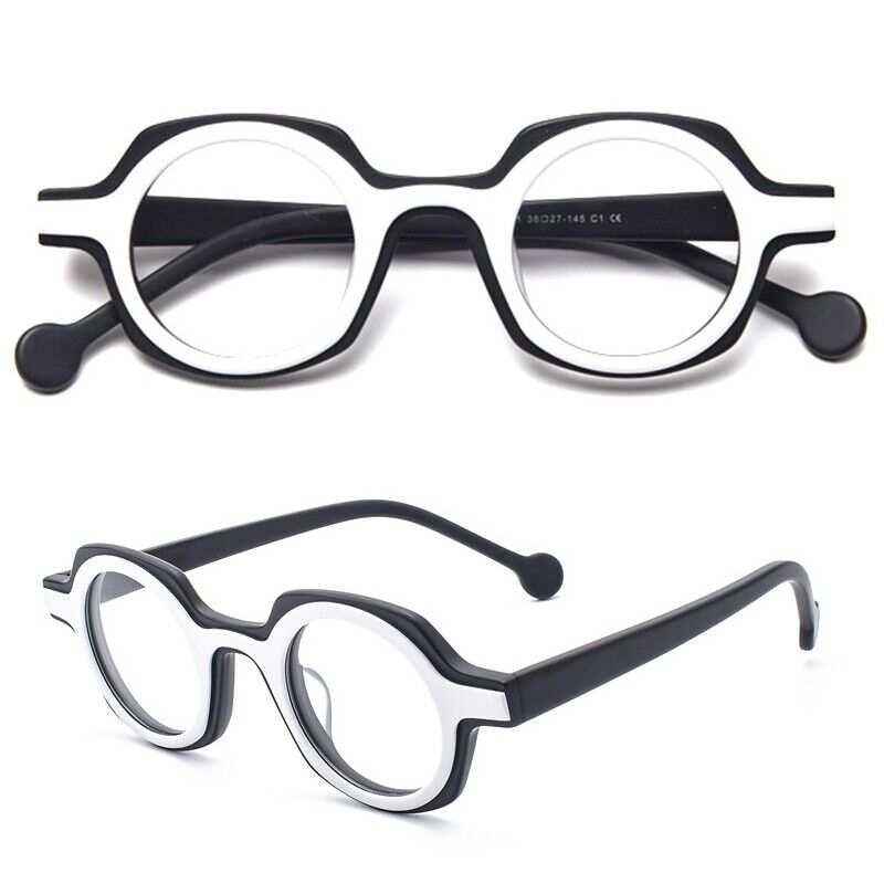 Japan Handmade Square frame Round Lens Eyeglass Frames Thick Glasses Acetate N