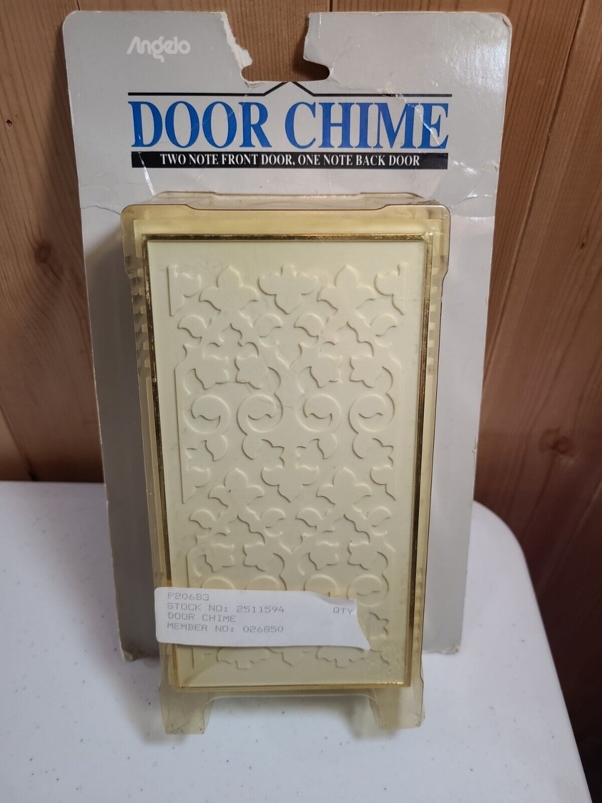 Vintage Angelo MCM DOOR CHIME Two Note Front One Note Back Door NOS NEW 
