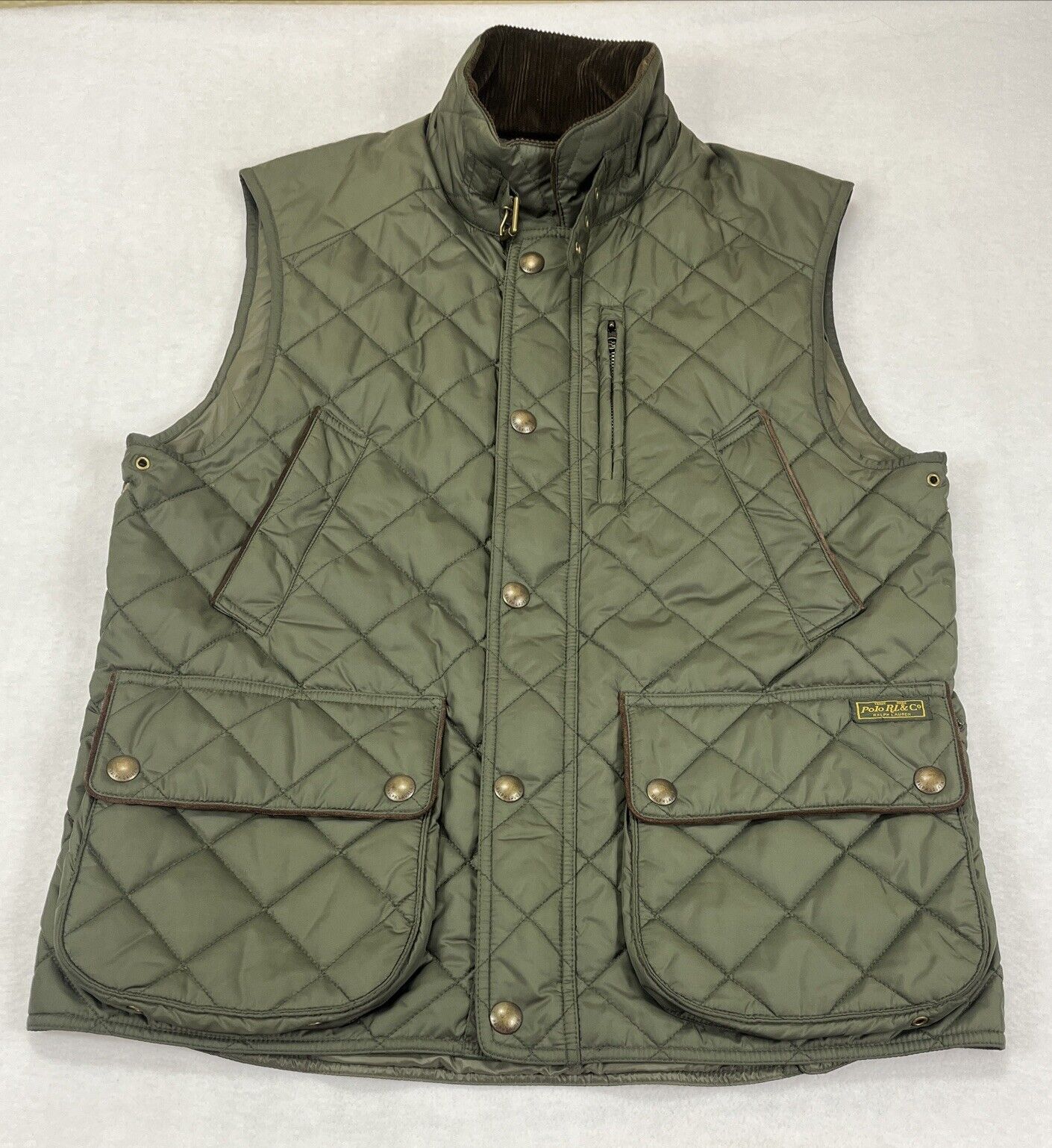 VTG Polo Ralph Lauren Quilted Vest Men\'s M  Green Polo Club Gentlemen\'s Clothier