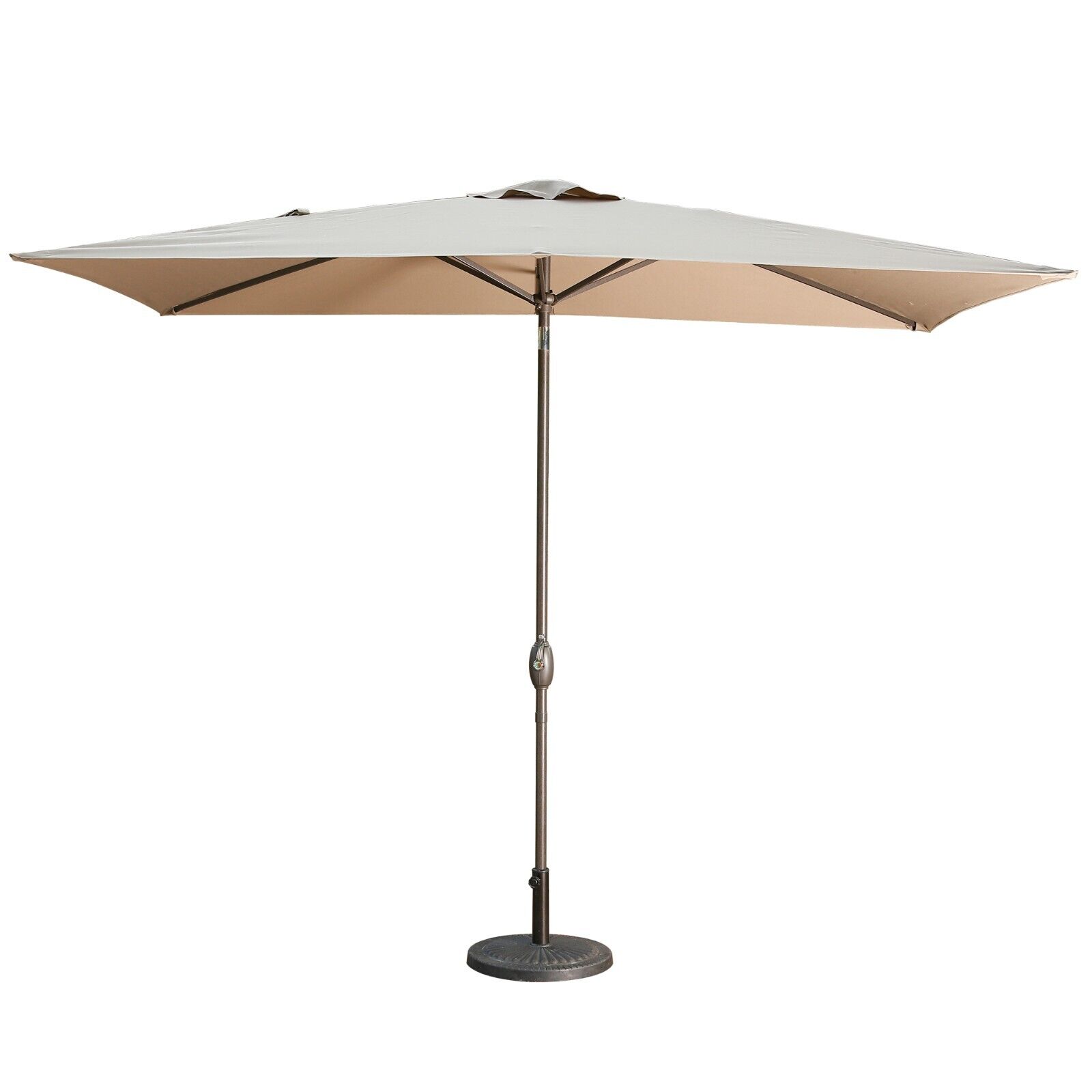 Mondawe 6.5 x 10ft Patio Umbrella w/ 26 Led Lights Outdoor Market Table Umbrella