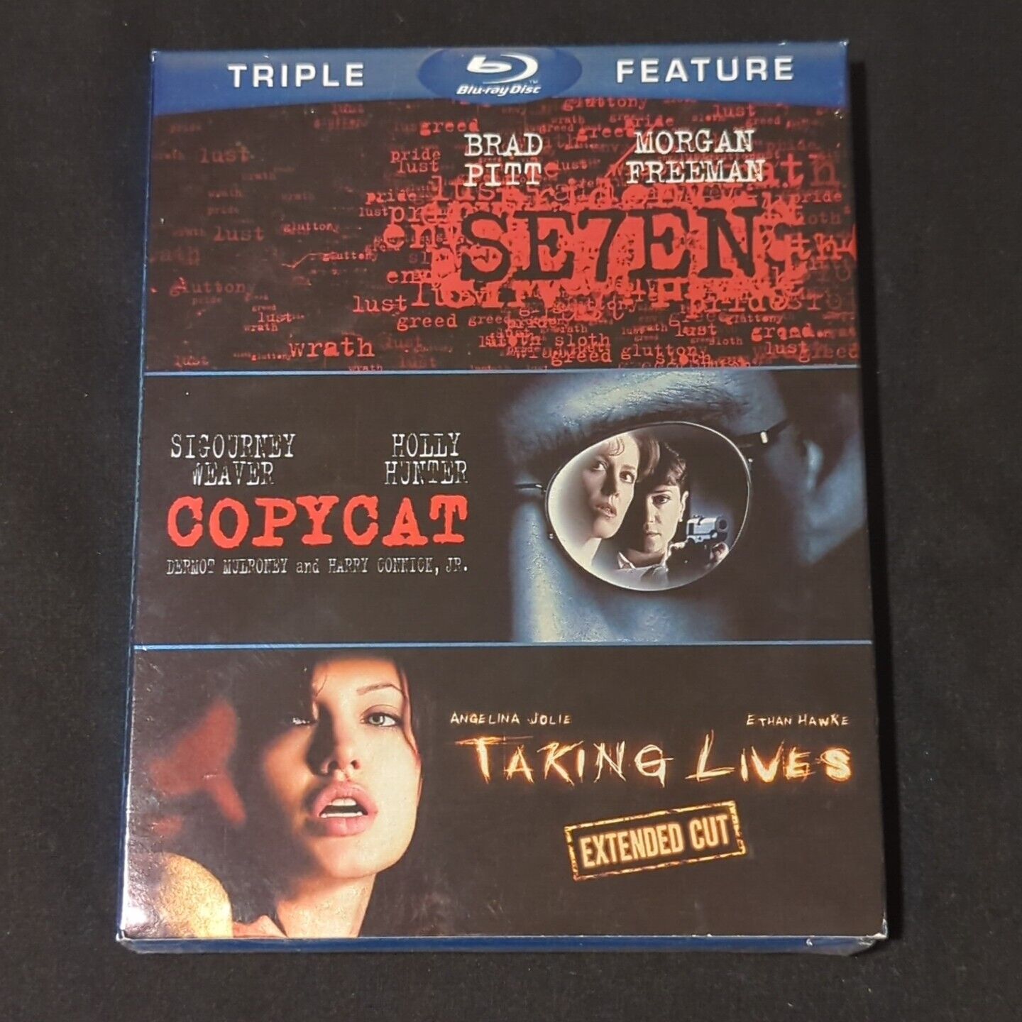 Seven/Copycat/Taking Lives (Bluray, 2012, 3-Disc Set) New Sealed W/ Slipcover