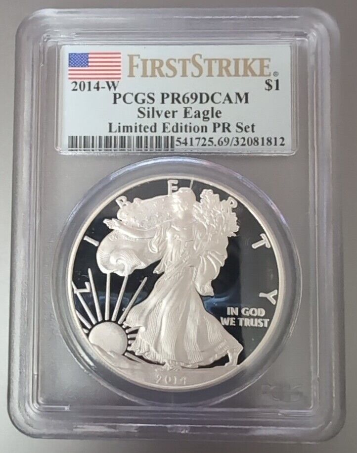 2014 W PROOF SILVER EAGLE PCGS PR69 DCAM FIRST STRIKE FROM LIMITED EDITION SET