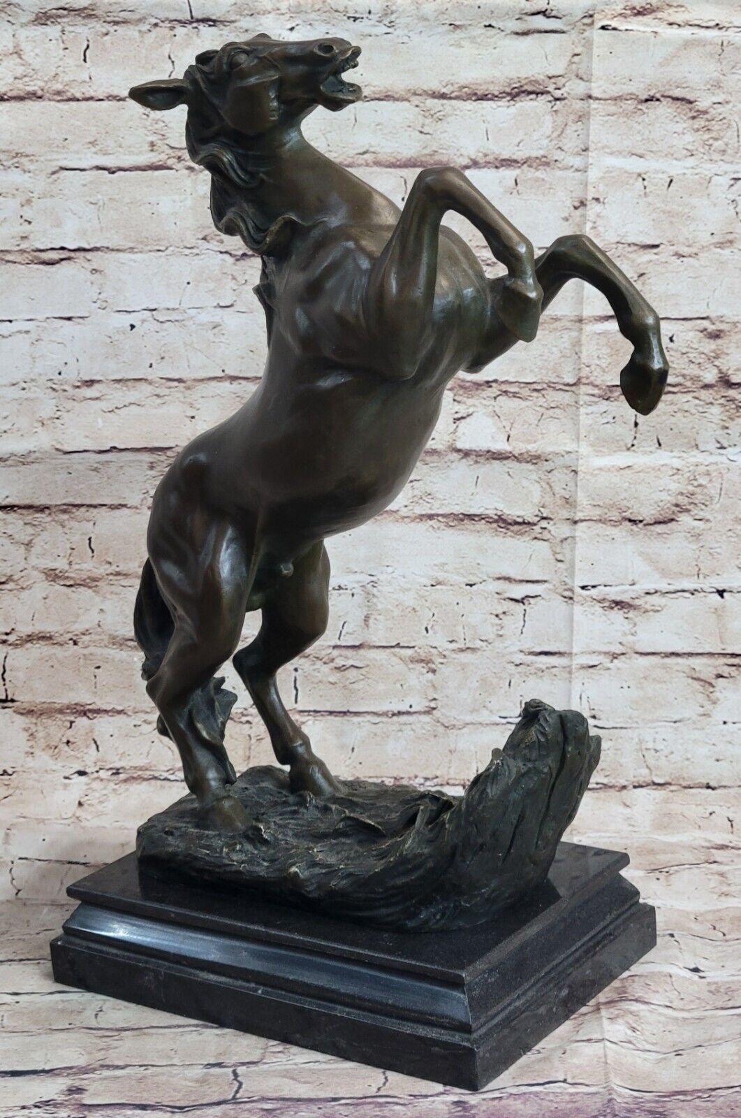 P.J Mene\'s Signature Artwork Rearing Horse Stallion Bronze Statue Sculpture